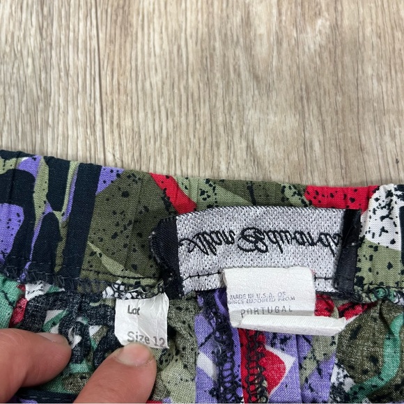 Alan Edwards Multicolored Midi Skirt Elastic Waist Side pockets Rayon 27 Waist - Picture 6 of 8